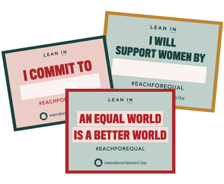 International Women's Day resources - IWD LeanIn SelfieCards